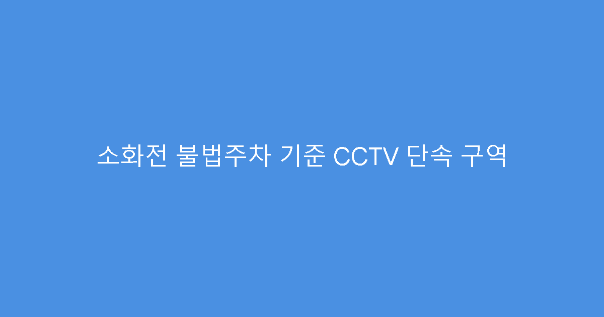 소화전 불법주차 기준 CCTV 단속 구역