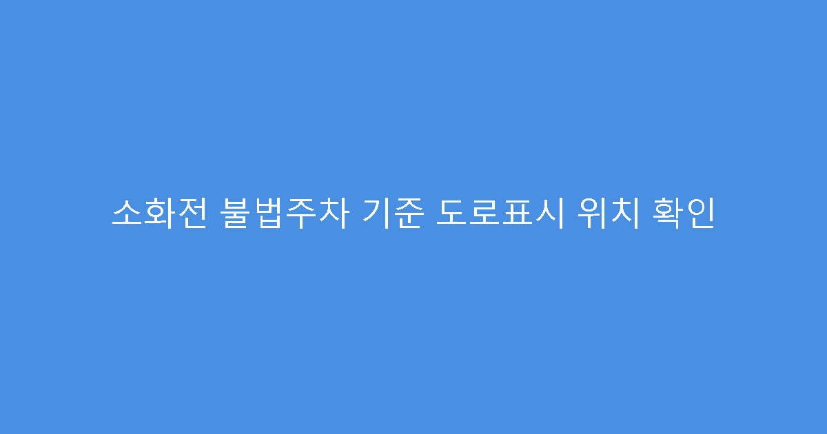 소화전 불법주차 기준 도로표시 위치 확인