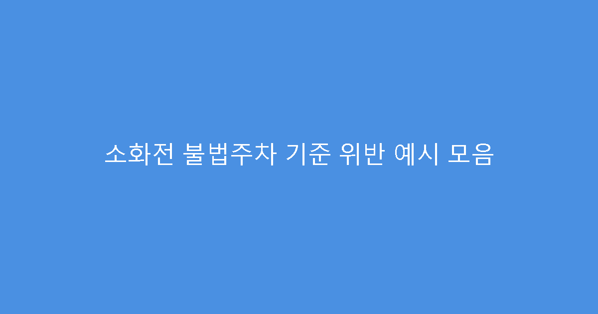소화전 불법주차 기준 위반 예시 모음
