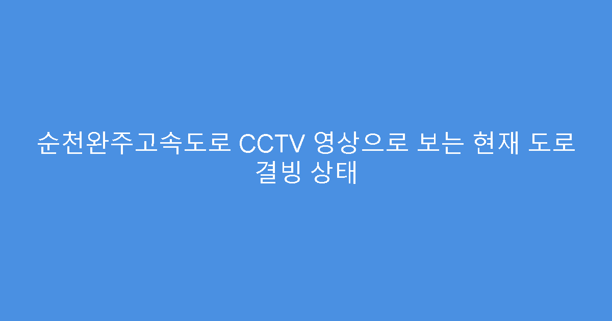 순천완주고속도로 CCTV 영상으로 보는 현재 도로 결빙 상태