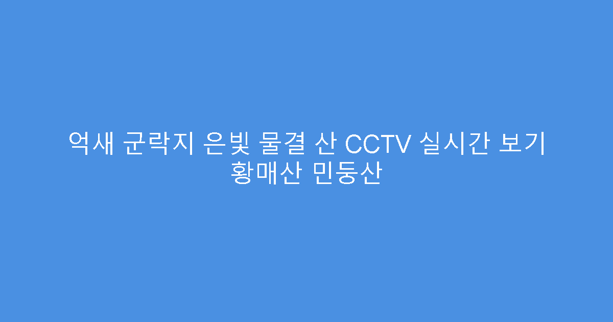 억새 군락지 은빛 물결 산 CCTV 실시간 보기 황매산 민둥산