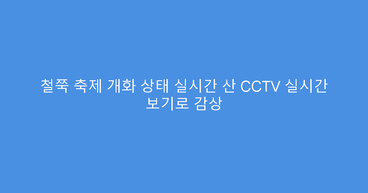 철쭉 축제 개화 상태 실시간 산 CCTV 실시간 보기로 감상