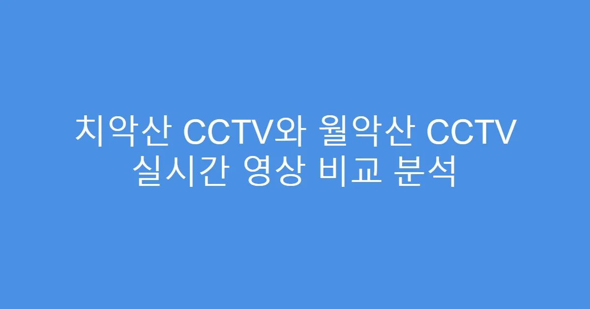 치악산 CCTV와 월악산 CCTV 실시간 영상 비교 분석
