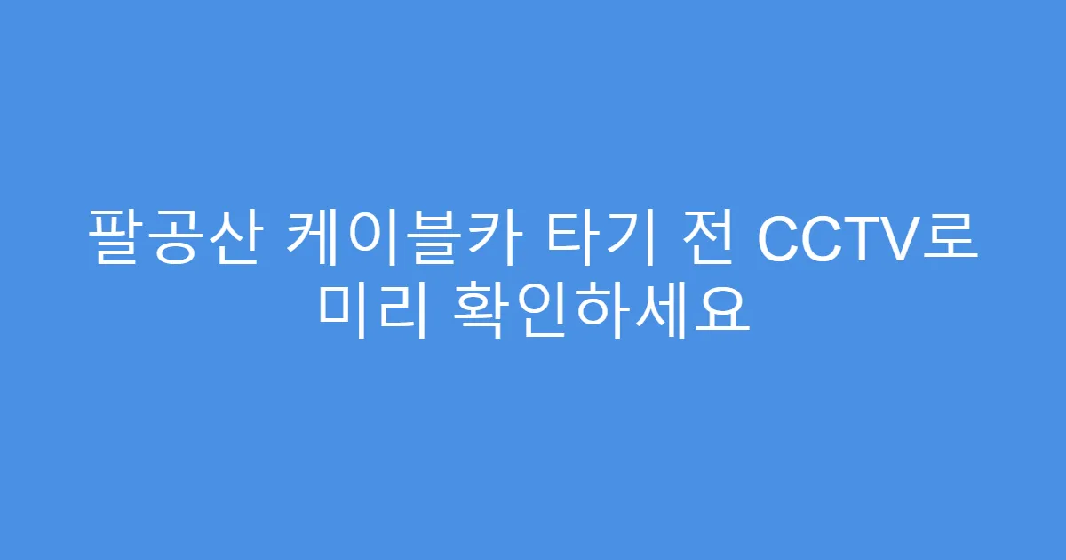 팔공산 케이블카 타기 전 CCTV로 미리 확인하세요