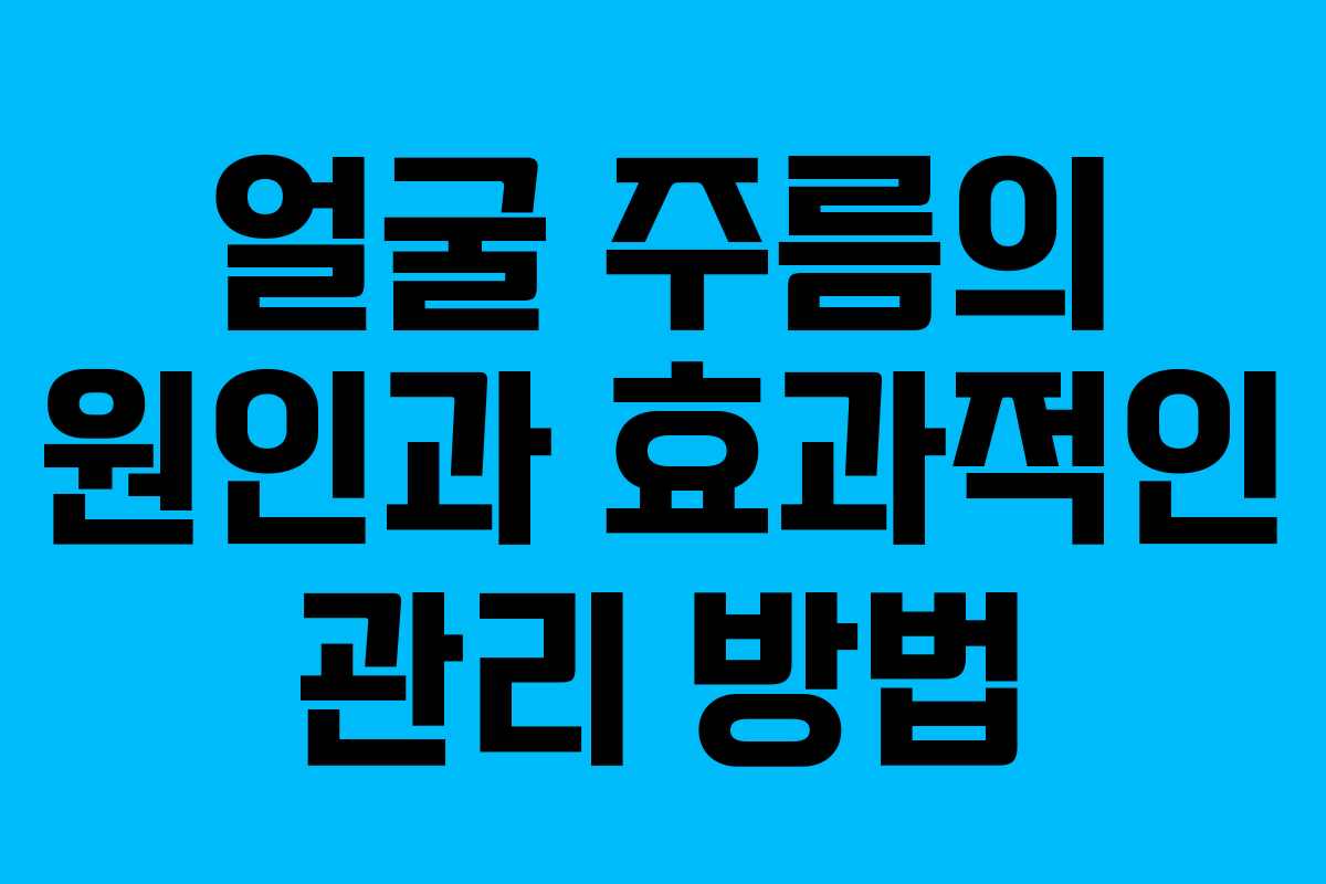 얼굴 주름의 원인과 효과적인 관리 방법