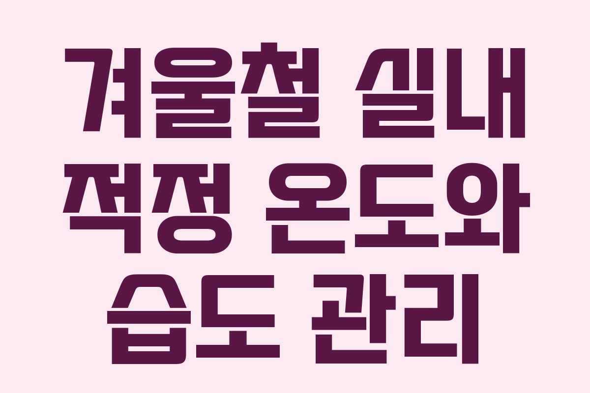 겨울철 실내 적정 온도와 습도 관리