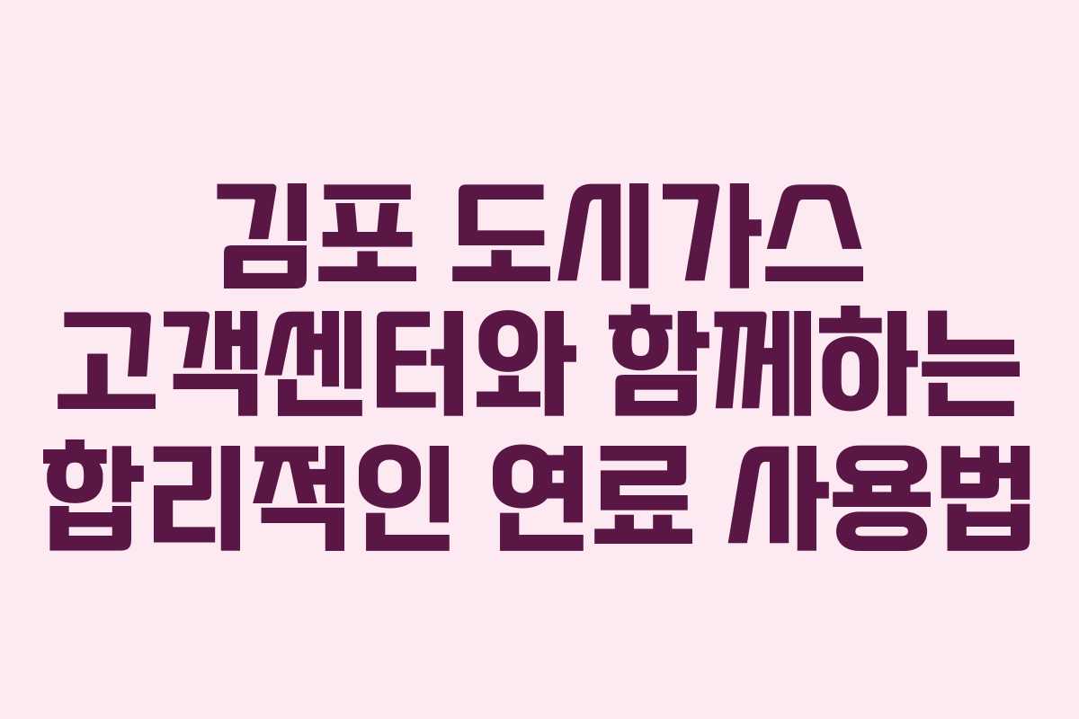 김포 도시가스 고객센터와 함께하는 합리적인 연료 사용법 김포 도시가스 고객센터와 함께하는 합리적인 연료 사용법