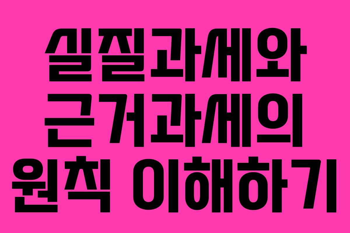 실질과세와 근거과세의 원칙 이해하기 실질과세와 근거과세의 원칙 이해하기