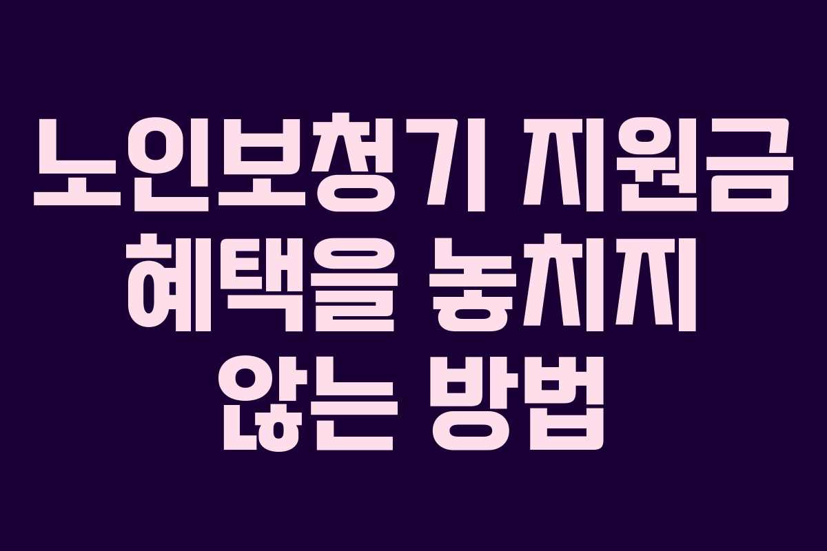 노인보청기 지원금 혜택을 놓치지 않는 방법 노인보청기 지원금 혜택을 놓치지 않는 방법