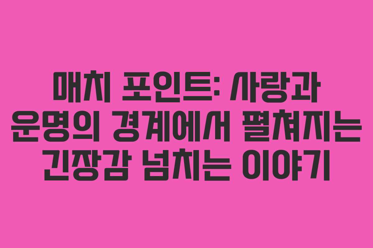 매치 포인트: 사랑과 운명의 경계에서 펼쳐지는 긴장감 넘치는 이야기 매치 포인트: 사랑과 운명의 경계에서 펼쳐지는 긴장감 넘치는 이야기