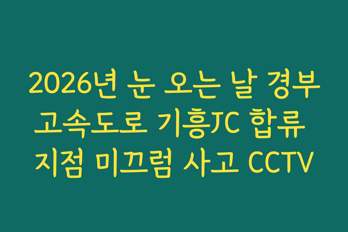 2026년 눈 오는 날 경부고속도로 기흥JC 합류 지점 미끄럼 사고 CCTV 2026년 눈 오는 날 경부고속도로 기흥JC 합류 지점 미끄럼 사고 CCTV