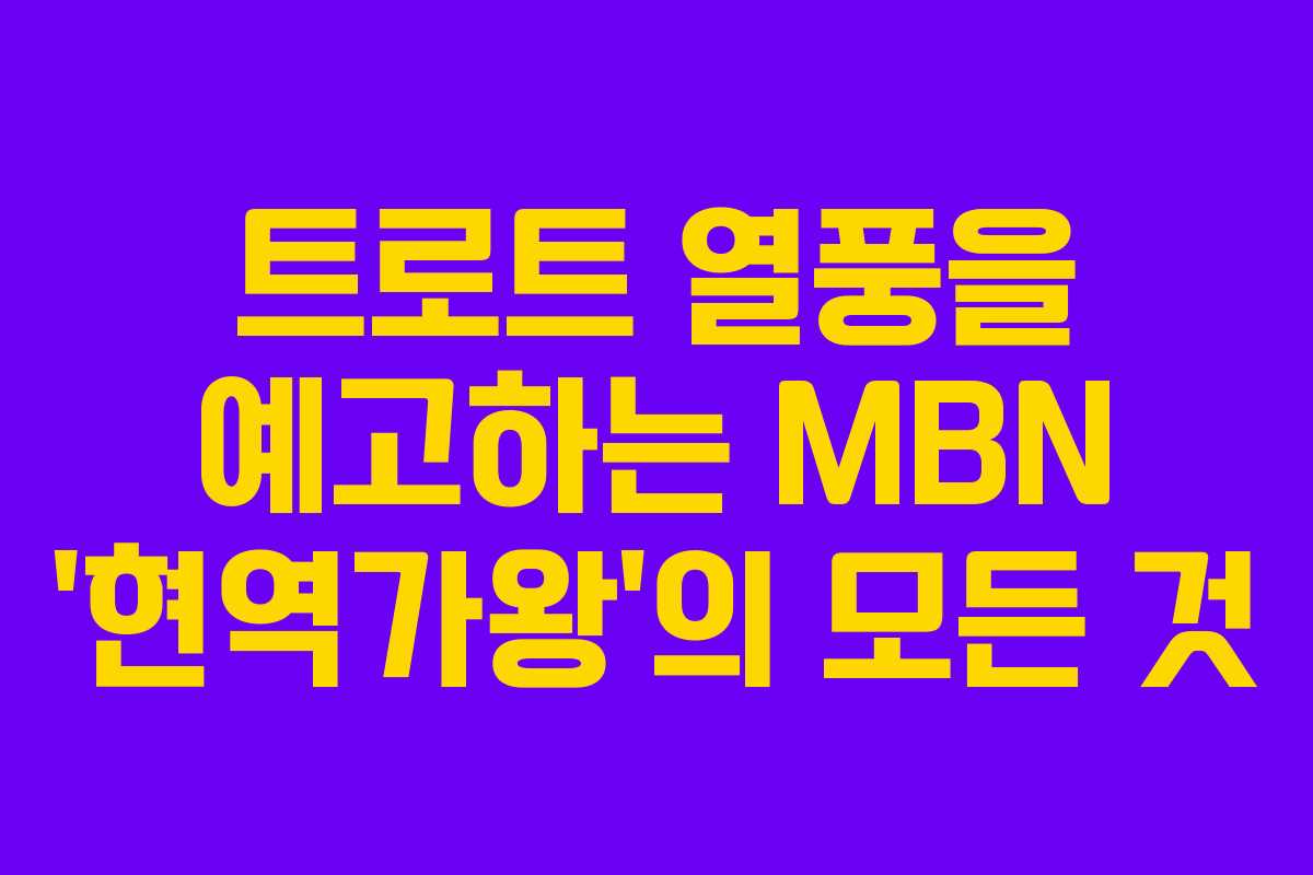 트로트 열풍을 예고하는 MBN ‘현역가왕’의 모든 것