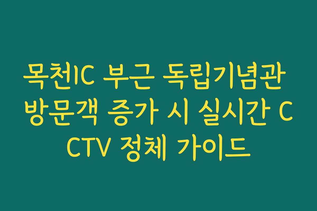 목천IC 부근 독립기념관 방문객 증가 시 실시간 CCTV 정체 가이드