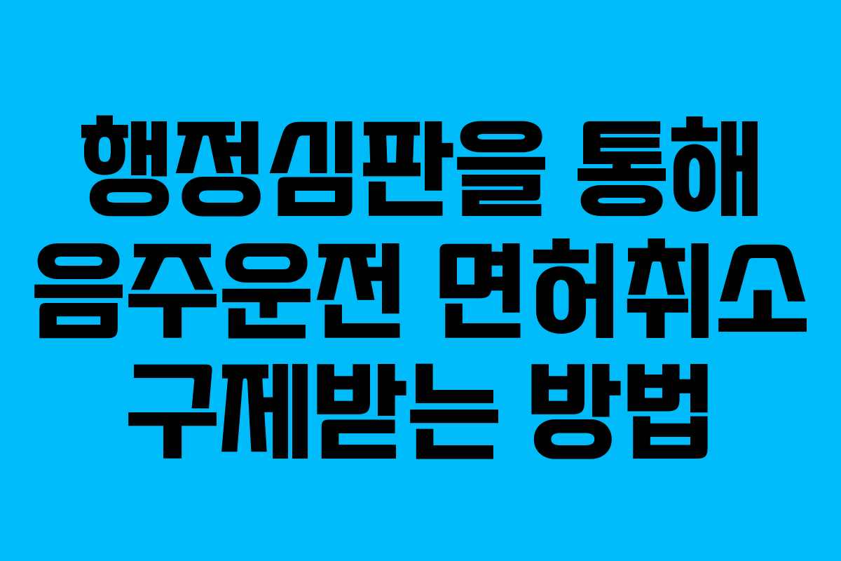 행정심판을 통해 음주운전 면허취소 구제받는 방법