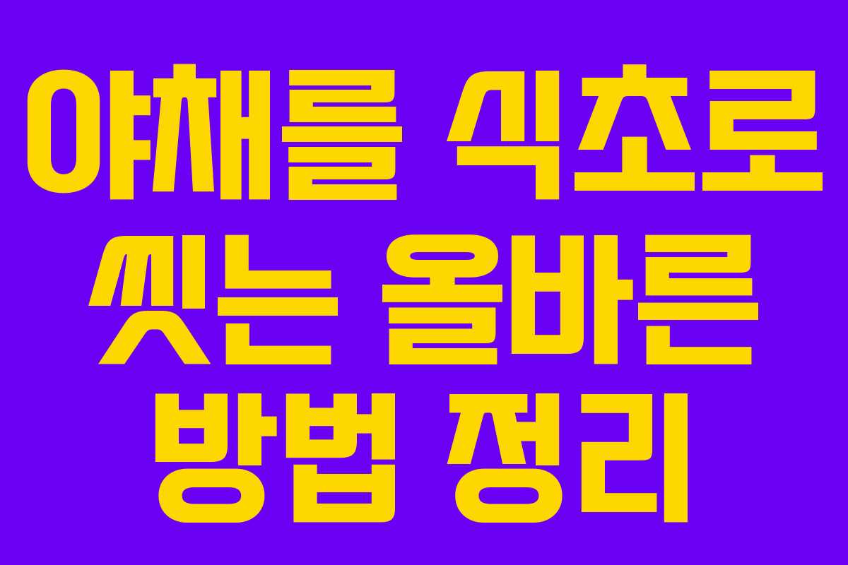 야채를 식초로 씻는 올바른 방법 정리