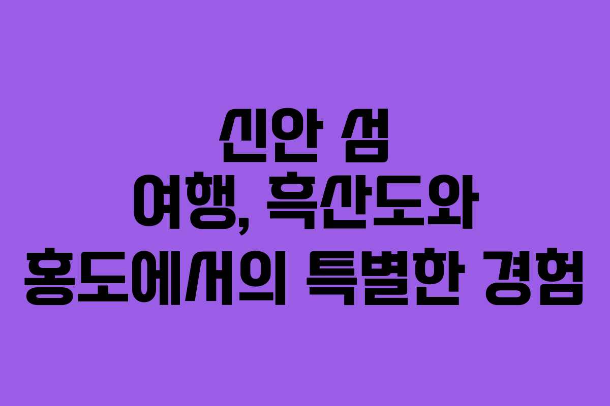 신안 섬 여행, 흑산도와 홍도에서의 특별한 경험