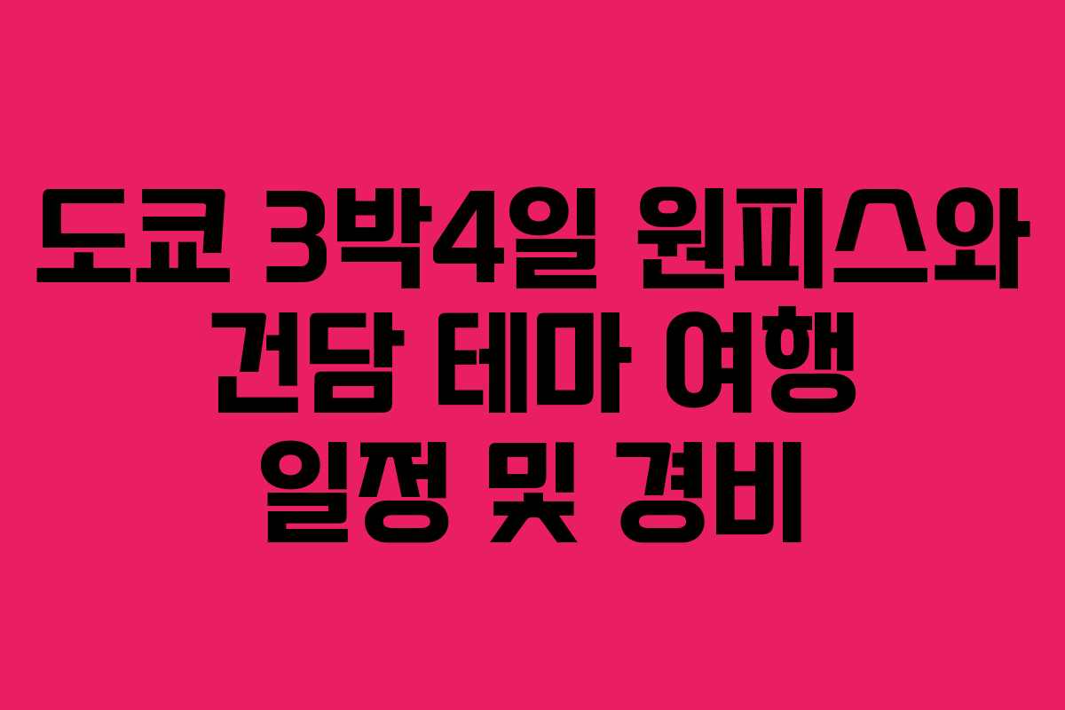 도쿄 3박4일 원피스와 건담 테마 여행 일정 및 경비 도쿄 3박4일 원피스와 건담 테마 여행 일정 및 경비