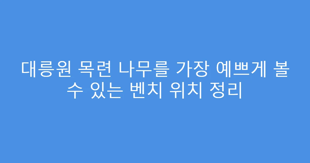 대릉원 목련 나무를 가장 예쁘게 볼 수 있는 벤치 위치 정리