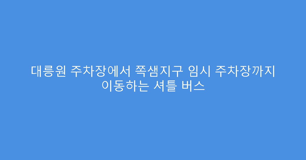 대릉원 주차장에서 쪽샘지구 임시 주차장까지 이동하는 셔틀 버스