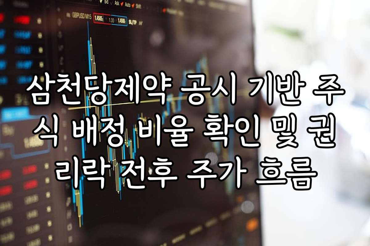 삼천당제약 공시 기반 주식 배정 비율 확인 및 권리락 전후 주가 흐름