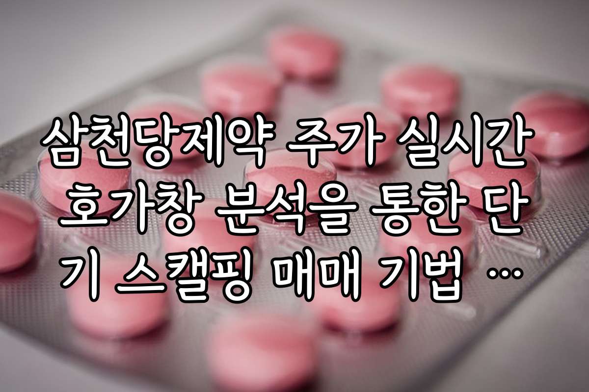 삼천당제약 주가 실시간 호가창 분석을 통한 단기 스캘핑 매매 기법 전수