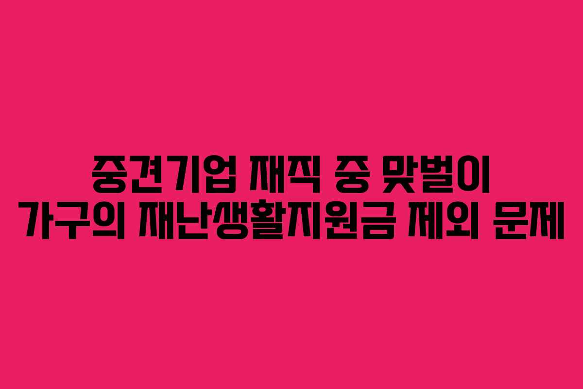 중견기업-재직-중-맞벌이-가구의-재난생활지원금-제외-문제