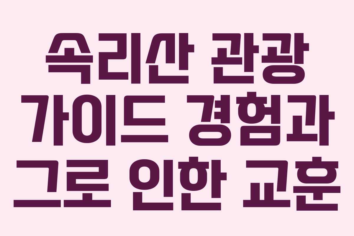 속리산-관광-가이드-경험과-그로-인한-교훈