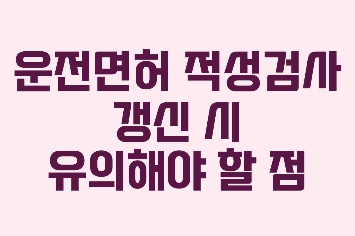 운전면허 적성검사 갱신 시 유의해야 할 점