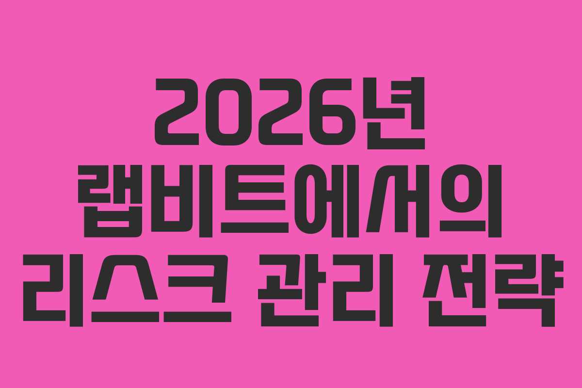 2026년 랩비트에서의 리스크 관리 전략