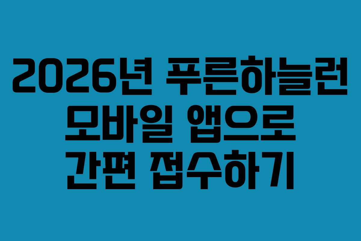 2026년 푸른하늘런 모바일 앱으로 간편 접수하기
