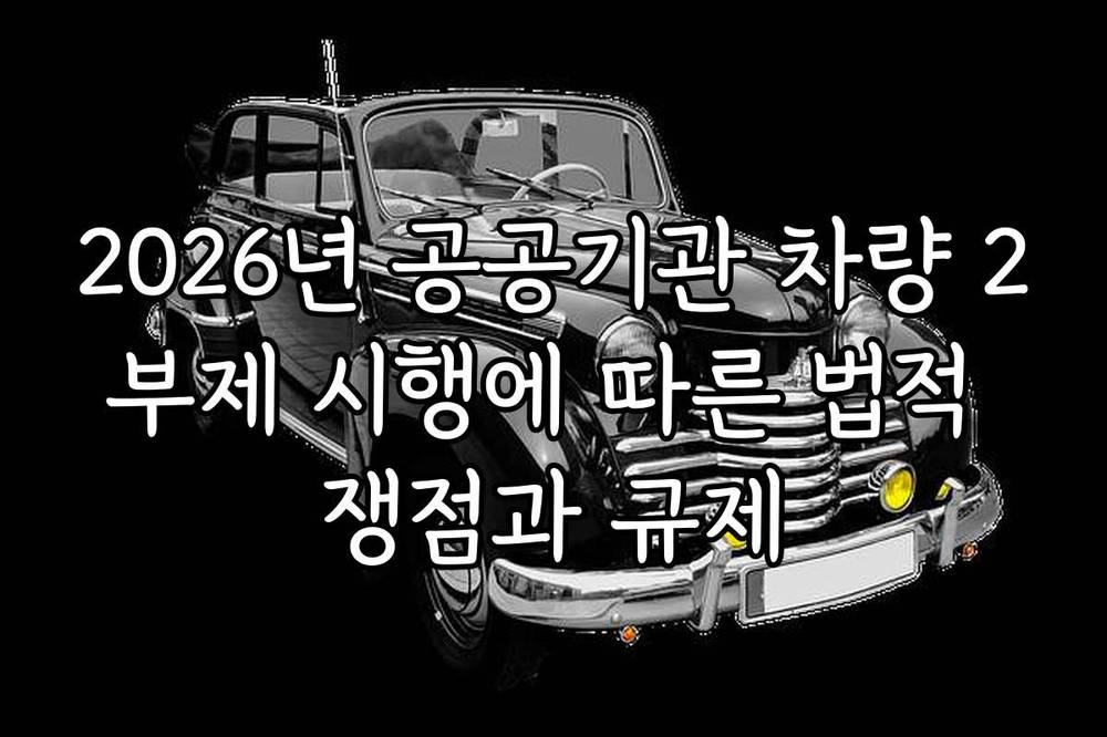 2026년 공공기관 차량 2부제 시행에 따른 법적 쟁점과 규제