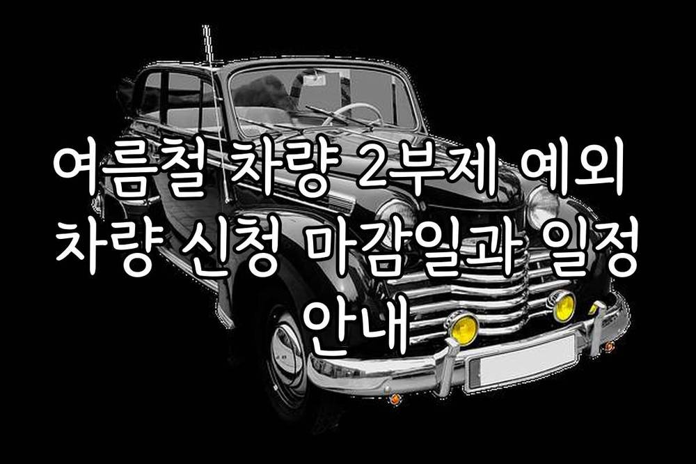 여름철 차량 2부제 예외 차량 신청 마감일과 일정 안내