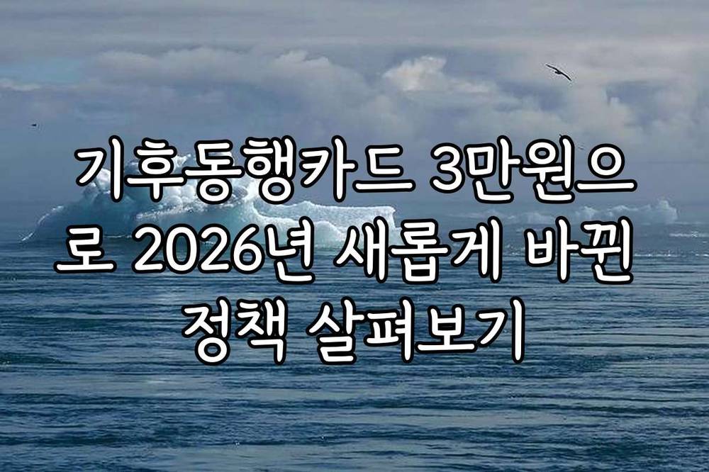 기후동행카드 3만원으로 2026년 새롭게 바뀐 정책 살펴보기
