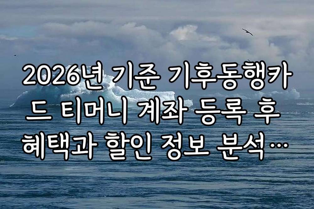 2026년 기준 기후동행카드 티머니 계좌 등록 후 혜택과 할인 정보 분석하기