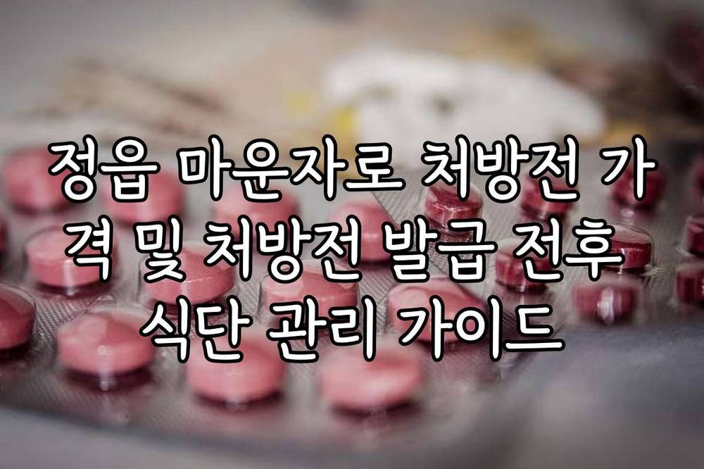 정읍 마운자로 처방전 가격 및 처방전 발급 전후 식단 관리 가이드