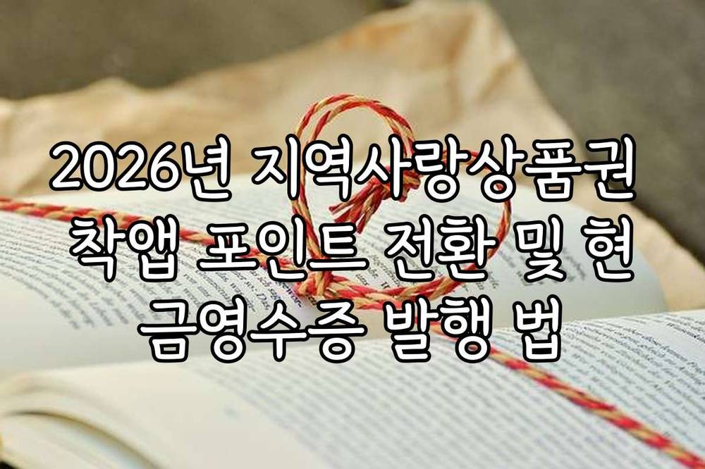 2026년 지역사랑상품권 착앱 포인트 전환 및 현금영수증 발행 법