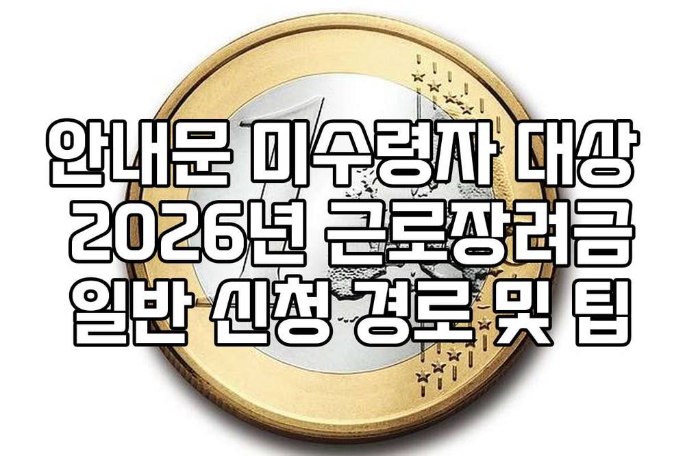 안내문 미수령자 대상 2026년 근로장려금 일반 신청 경로 및 팁
