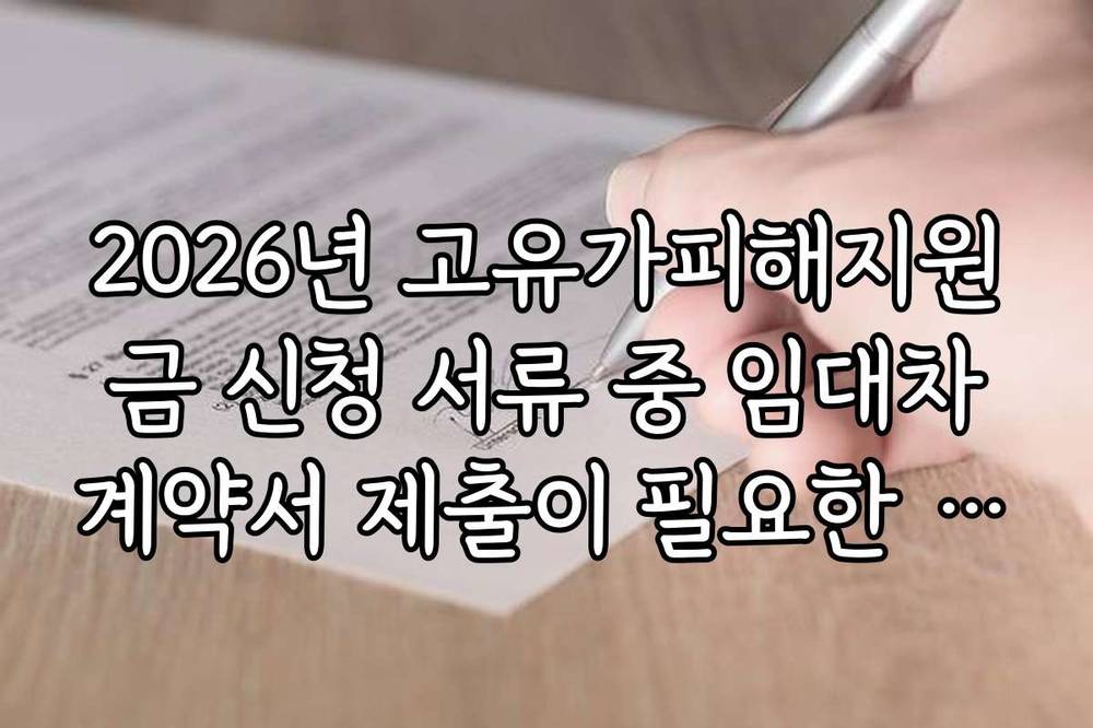 2026년 고유가피해지원금 신청 서류 중 임대차계약서 제출이 필요한 경우