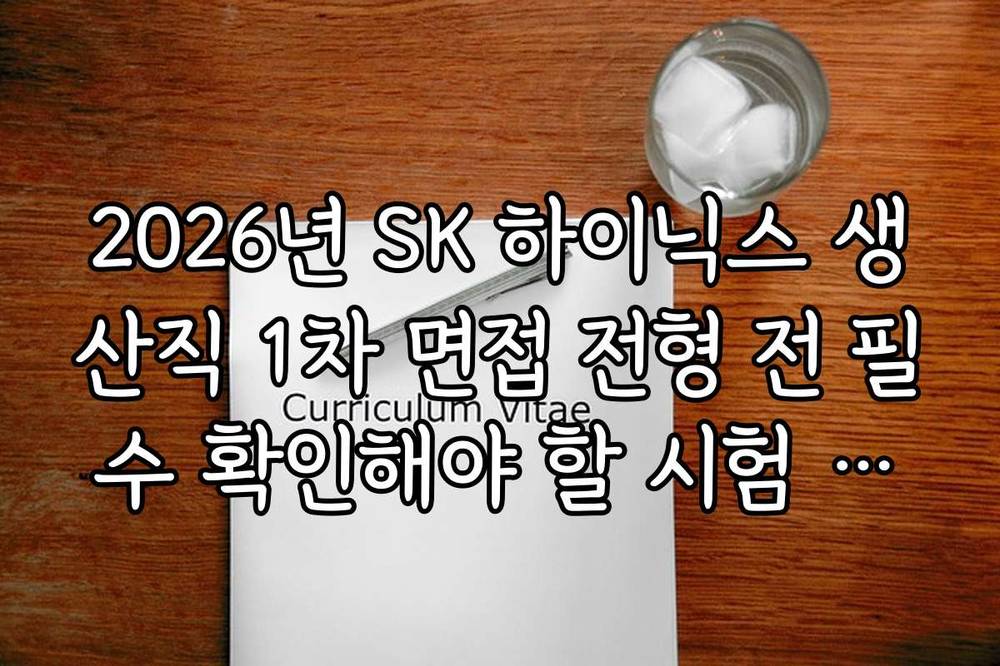 2026년 SK 하이닉스 생산직 1차 면접 전형 전 필수 확인해야 할 시험 성적