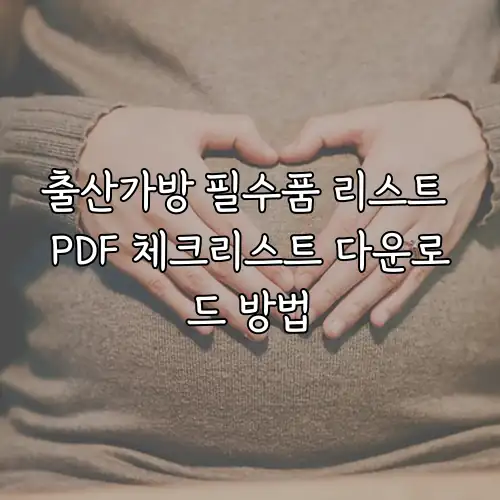 출산가방 필수품 리스트 PDF 체크리스트 다운로드 방법
