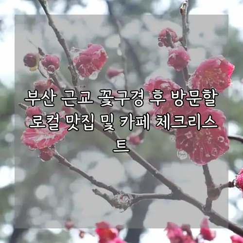 부산 근교 꽃구경 후 방문할 로컬 맛집 및 카페 체크리스트