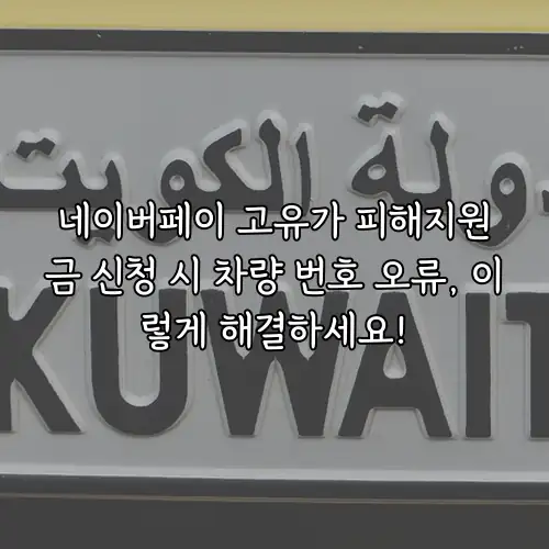 네이버페이 고유가 피해지원금 신청 시 차량 번호 오류, 이렇게 해결하세요!