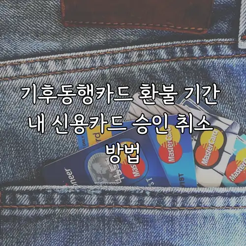 기후동행카드 환불 기간 내 신용카드 승인 취소 방법