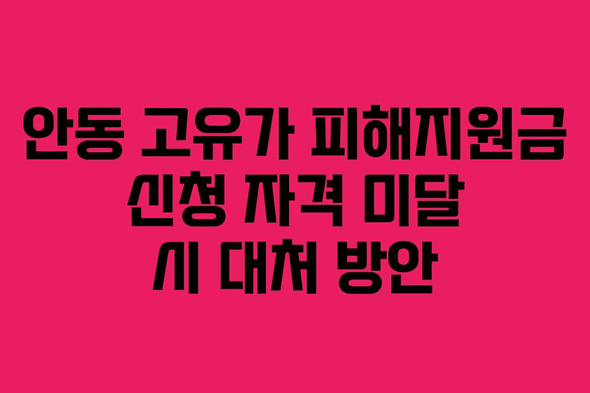 안동-고유가-피해지원금-신청-자격-미달-시-대처-방안