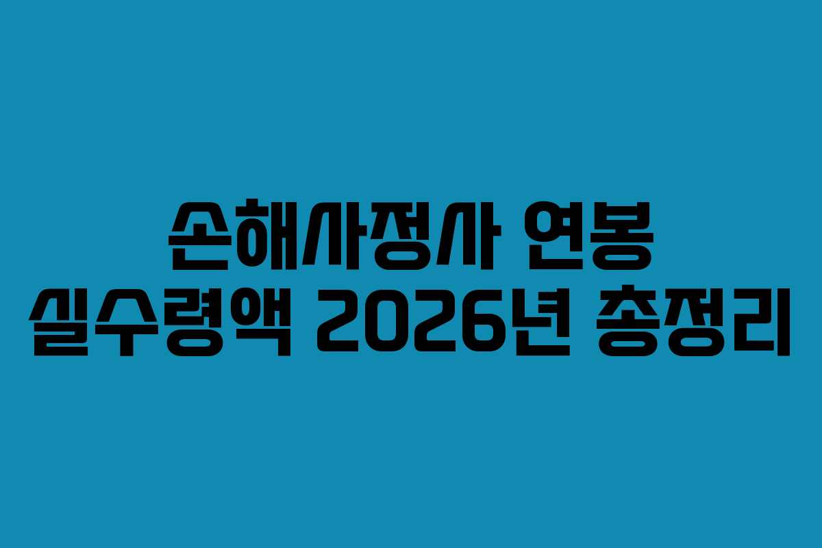 손해사정사-연봉-실수령액-2026년-총정리