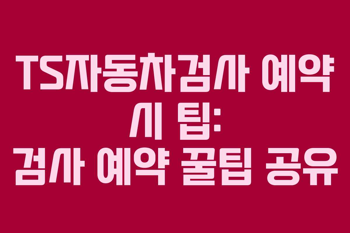 TS자동차검사-예약-시-팁-검사-예약-꿀팁-공유