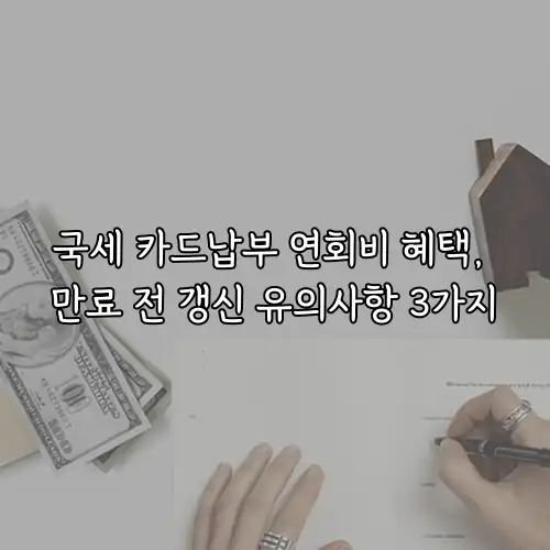 국세 카드납부 연회비 혜택, 만료 전 갱신 유의사항 3가지