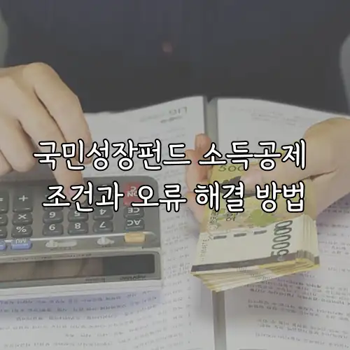 국민성장펀드 소득공제 조건과 오류 해결 방법