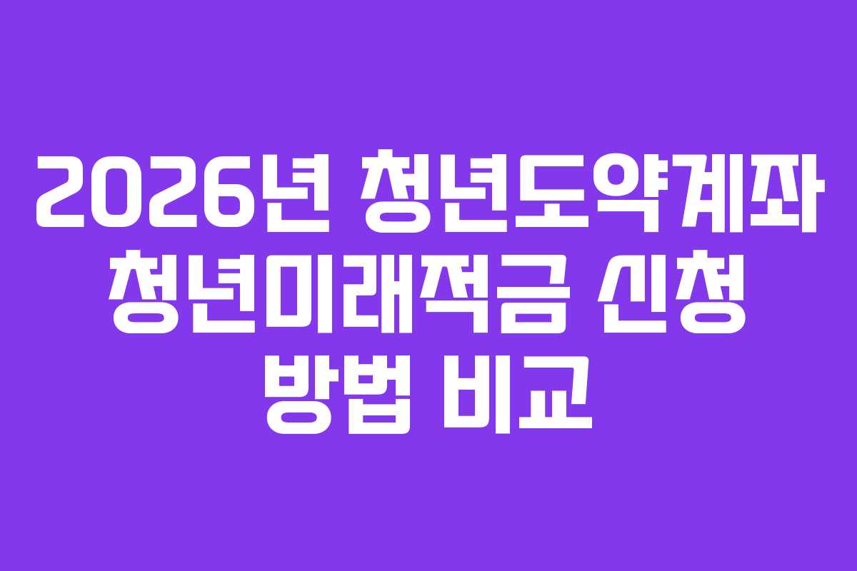 2026년-청년도약계좌-청년미래적금-신청-방법-비교