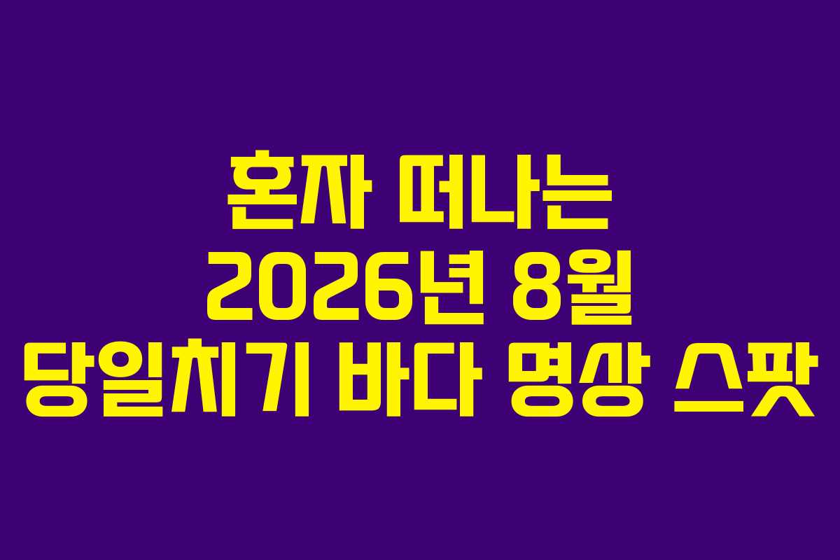 혼자-떠나는-2026년-8월-당일치기-바다-명상-스팟